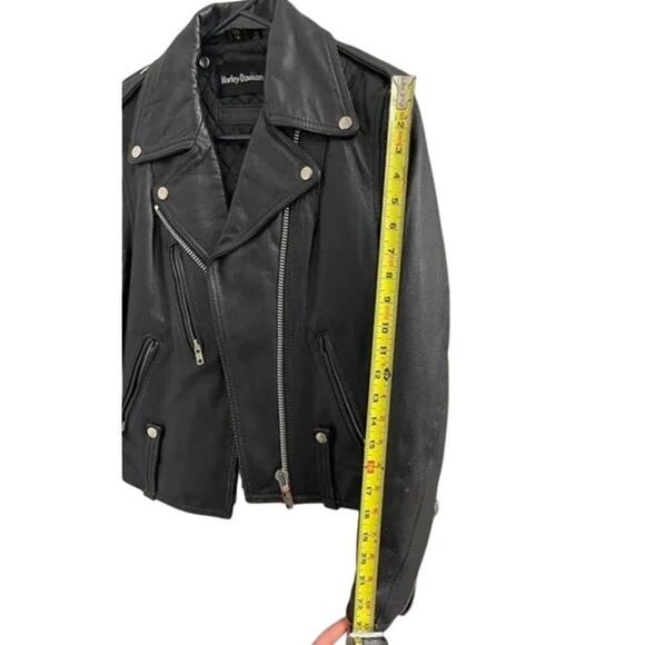 Vintage 1990s Harley-Davidson Women’s Leather Moto Jacket American Made Size 32W - Picture 9 of 10